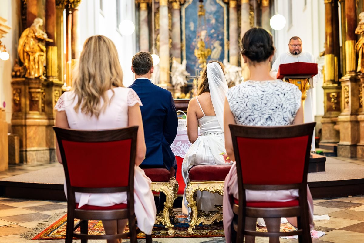 Svatební obřad, svatební obřad v kostele svatého Tomáše v Brně, svatební obřad Brno
